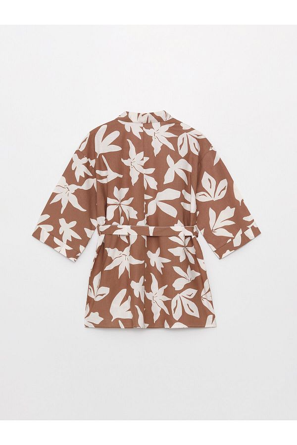 LC Waikiki-Geblümter Seersucker-Umstands-Kimono mit Schalkragen 1