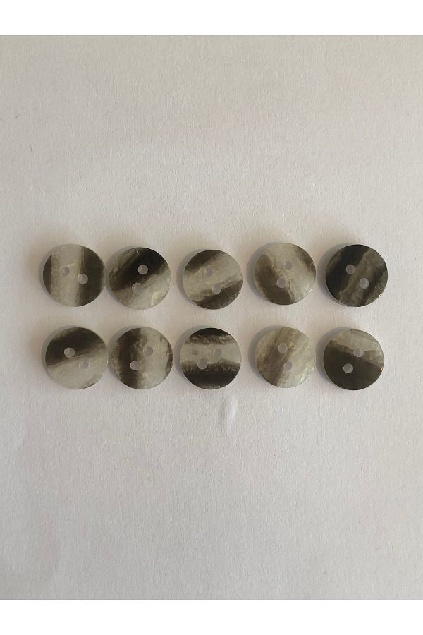 aensia-Small Striped Pearl Thick Button 18 Size Flat Button Pearl Look Polyester Button - Pack of 10 Buttons 1