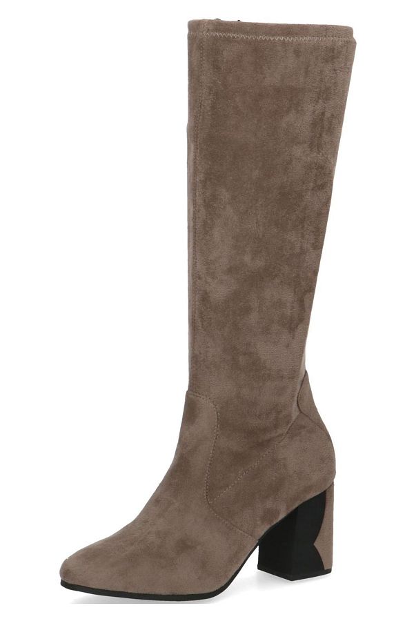 Caprice Knee High Boots Beige Block Trendyol
