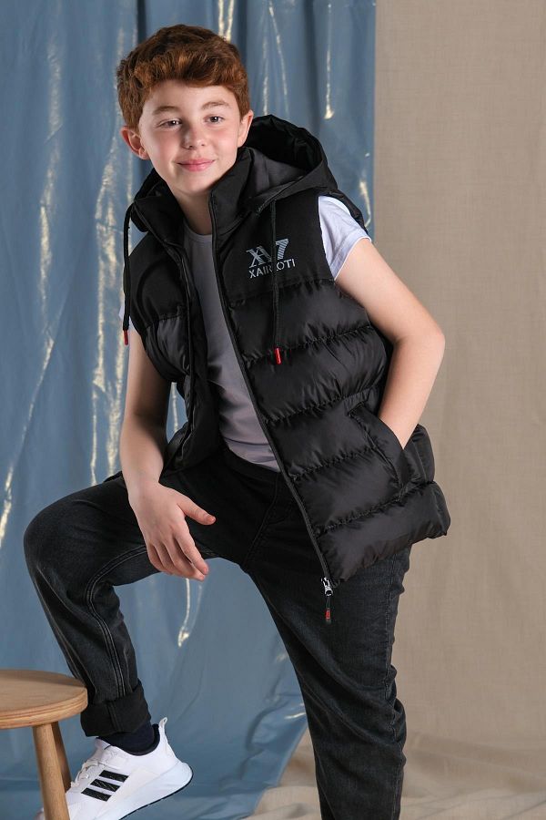 Boys black puffer vest discount