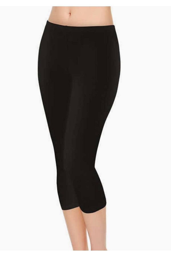 Tutku Elit Women s Black Modal Cotton Lycra Skirted Capri Leggings New Season 1 Piece Economical Trendyol