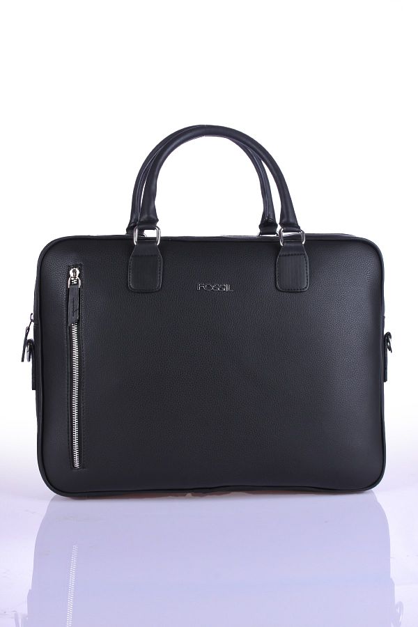 Fossil 2036 Vegan Leather Laptop Bag Briefcase Unisex Stylish Design Black Trendyol