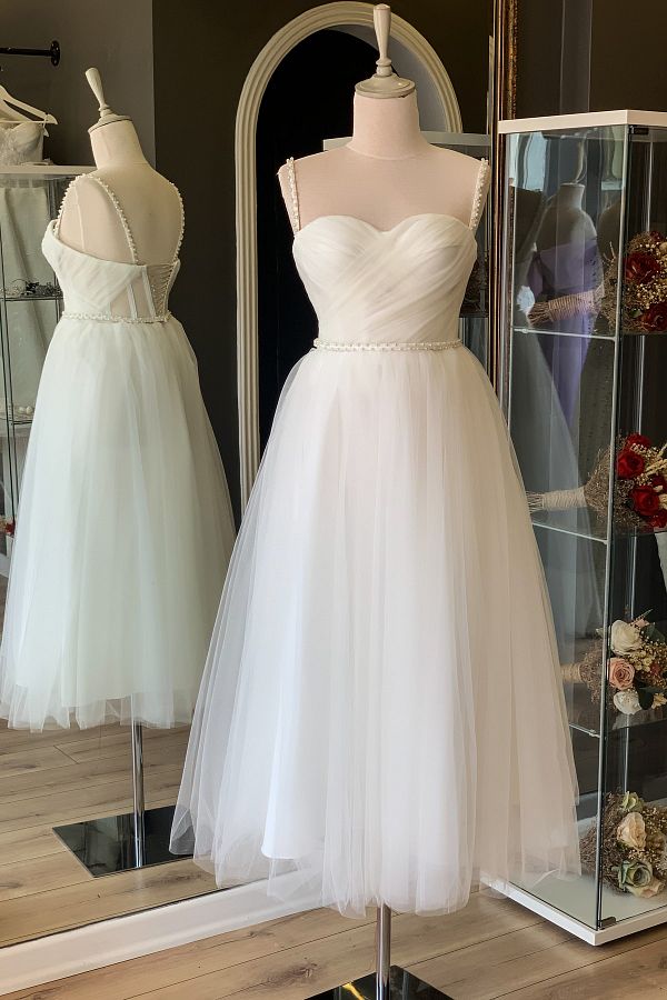 Tulle midi wedding dress store