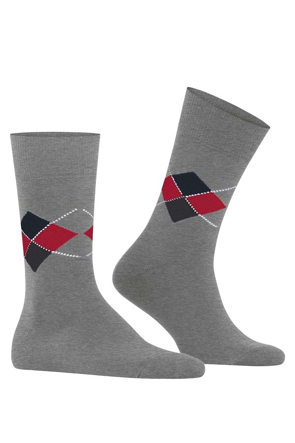 Burlington-Herren Socken – King, Bio-Baumwolle, Rautenmuster 1