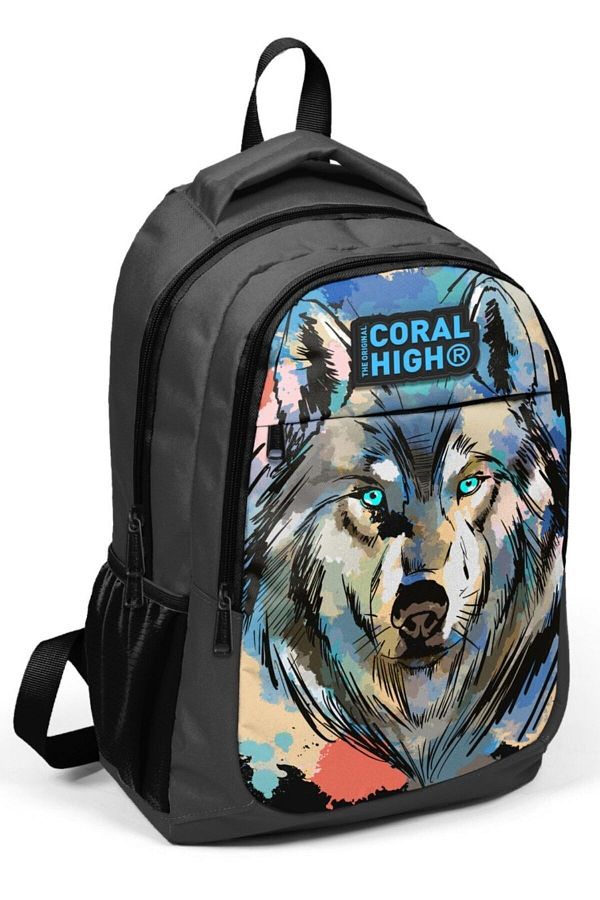 Coral High-Rucsac Black Wolf pentru băieți pentru școala primară și gimnaziu cu port USB 1