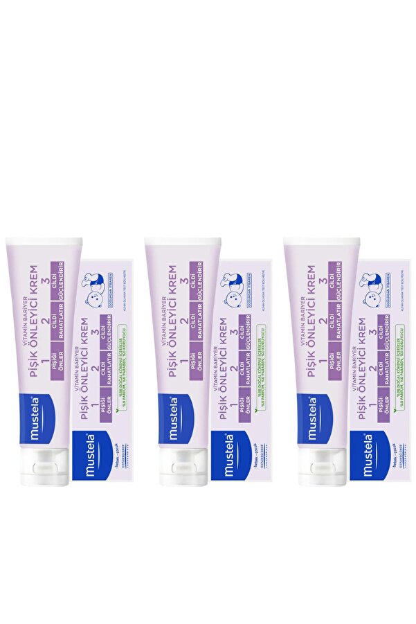 Mustela Vitamin Barrier Cream 1.2.3 Pişik Kremi 100 ml 3 Adet