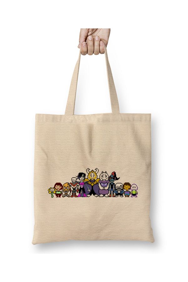 Baskı Dükkanı-Undertale Games Tote Bag Long Handle 1
