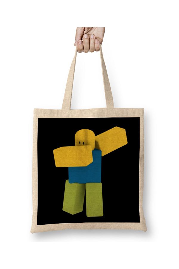 Baskı Dükkanı-Dabbing Roblox Noob Dab Tote Bag Long Handle 1