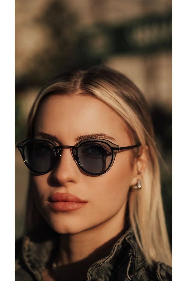 LOOKUP NEW Unisex Women Men Uv400 Protected Smoke Blue Oval Round New Season Sunglasses Trendyol