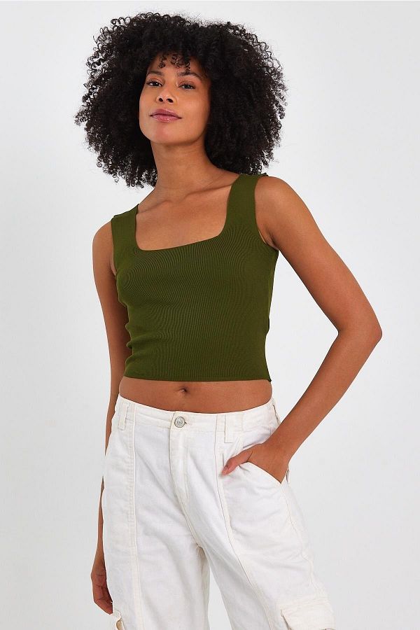 ALEXANDERGARDI-ALEXANDERGARDİ SQUARE COLLAR CROP ATHLETE (A90779-S) 1