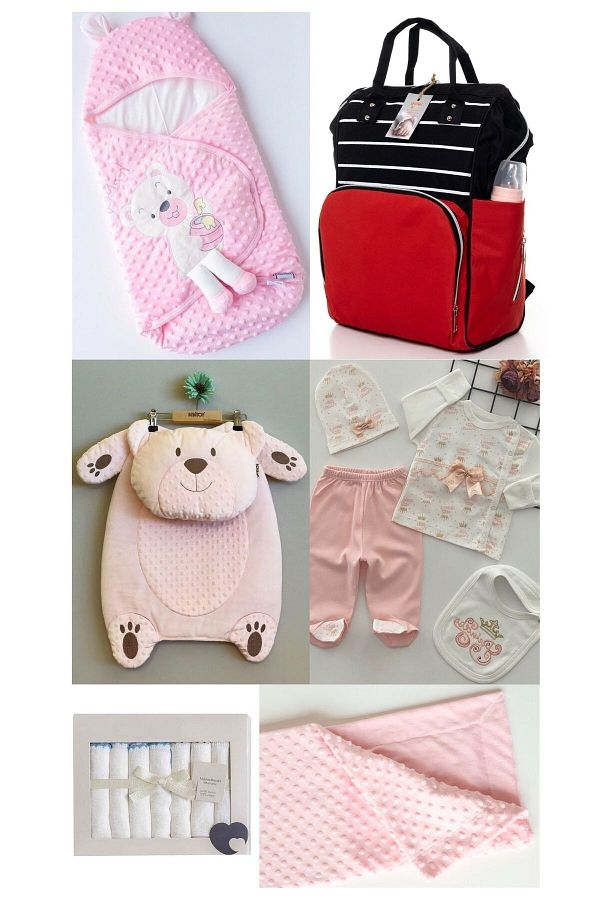 sahra bebek 6 Piece BABY SET BABY CARE BACKPACK SWADDLE DIAPER HOSPITAL EXIT NOOD BLANKET WIPES SET Trendyol