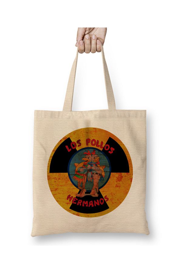 Humuts-Breaking Bad Los Pollos Hermanos Danger Contamination Tote Bag Long Handle 1