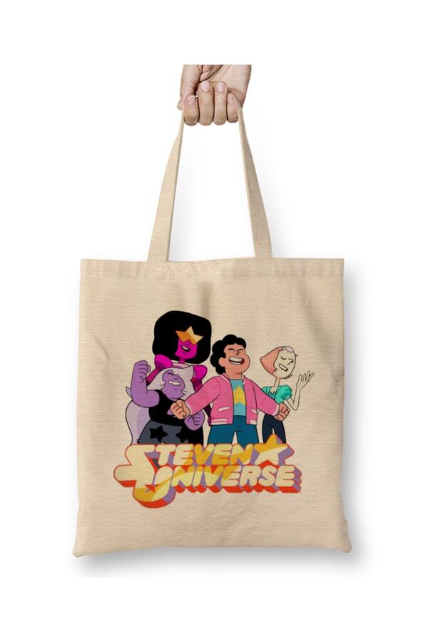 Baskı Dükkanı-Steven Universe Group Shot Tote Bag Long Handle 1