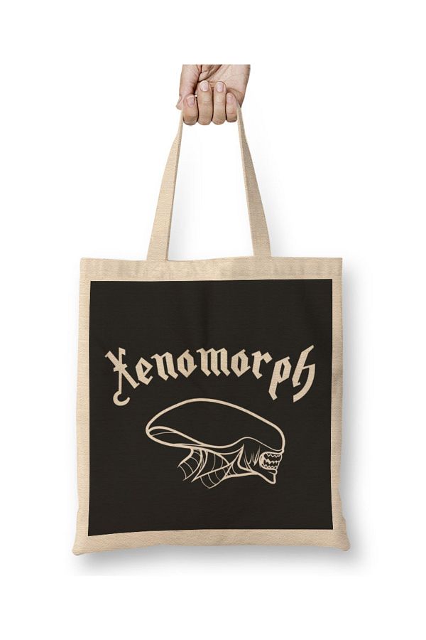 Humuts-Xenomorph Outline Side Profile Alien Tote Bag Long Handle 1
