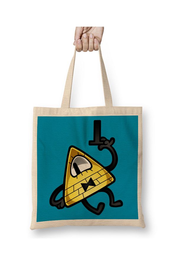 Baskı Dükkanı-Blazing Bill Cipher 01 - Long Handle Cloth Bag 1