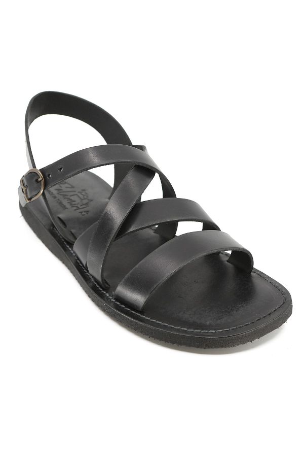 Falamir-Handmade Men's Leather Sandals 1947 Black 1