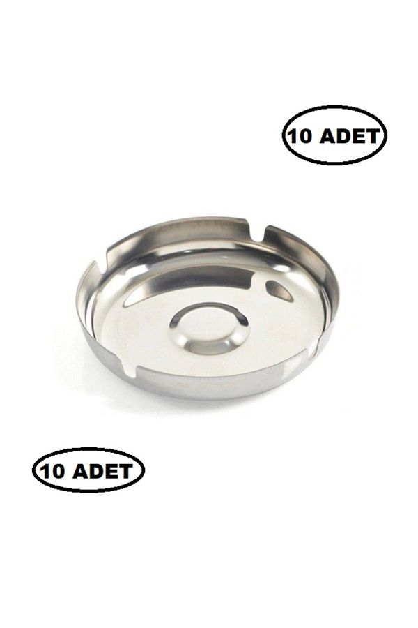 KT HOME-Stainless Metal Ashtray Ash Tray Cafe Cafe Ashtray Restaurant Tea Garden Economical 10 Pieces 1