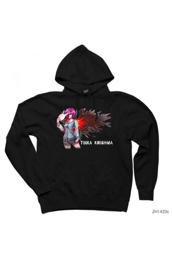 Z zepplin Tokyo Ghoul Touka Rabbit Black Hooded Sweatshirt Hoodie Trendyol