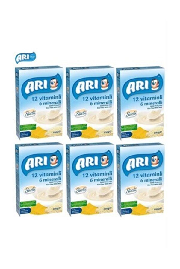 ARI Mama 12 Vitaminli 200 gr 7 Mineralli Sütlü Pirinç Unu 6'lı Paket