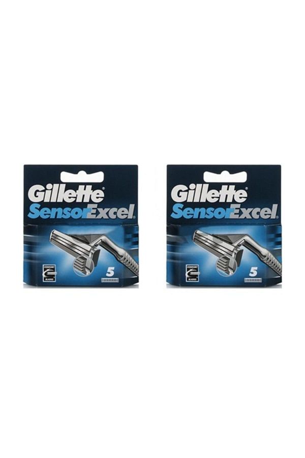 Gillette-Sensor Excel 5-Pack Replacement Razor Head 2 Boxes 1