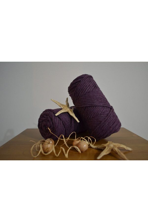 CAN DENİZ ART-3mm Plum Single Twist Scannable Macrame Thread 250gr 1