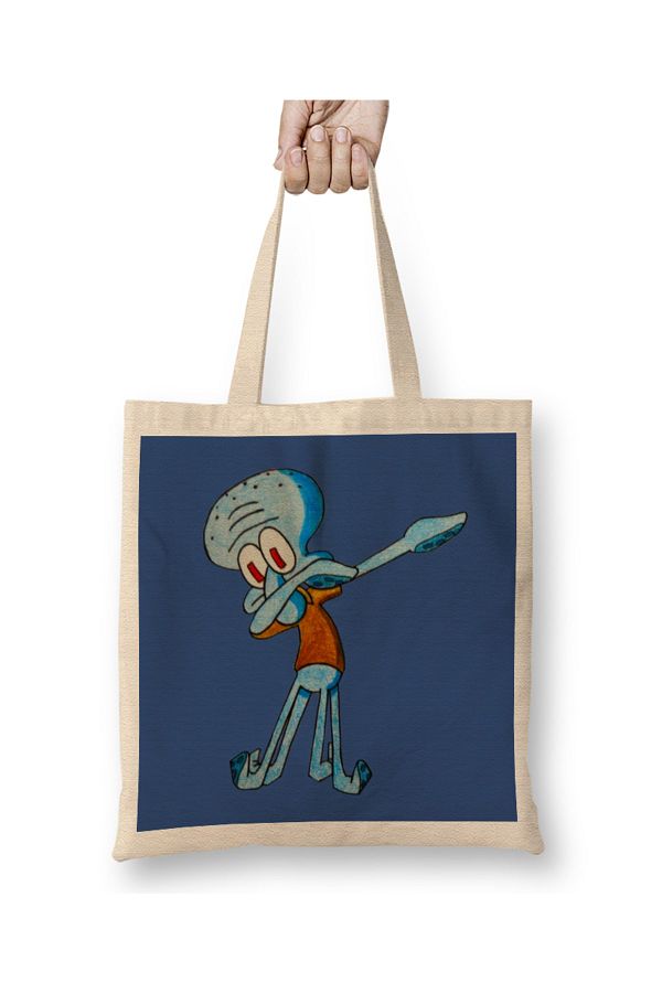 Humuts-Dab Squidward Cloth Bag Long Handle 1