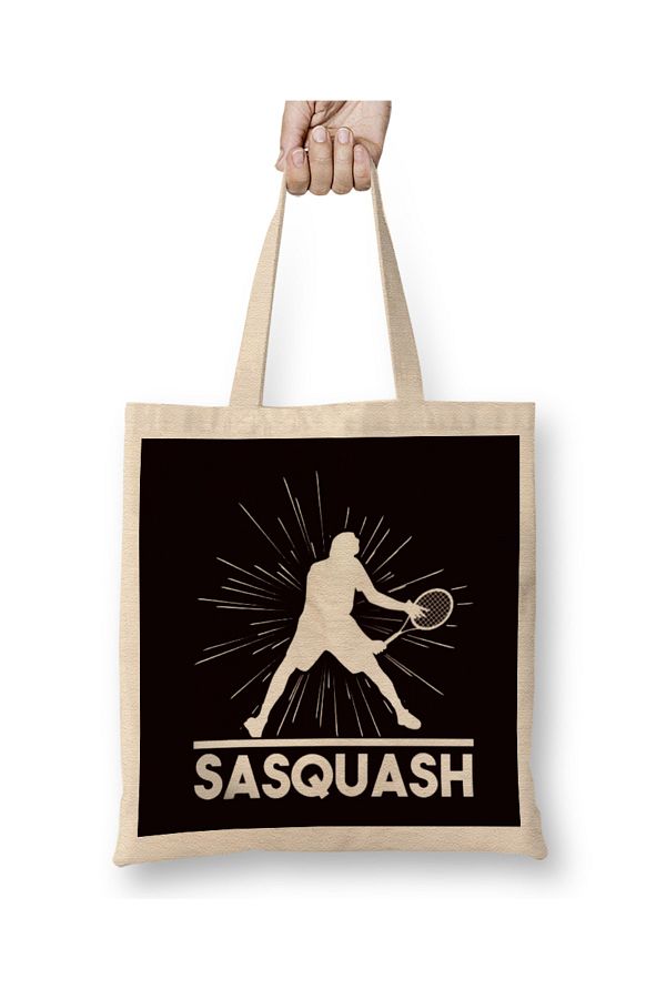 Humuts-Funny Sasquatch Squash Player Racket Indoor Tennis Court Tote Bag Long Handle 1