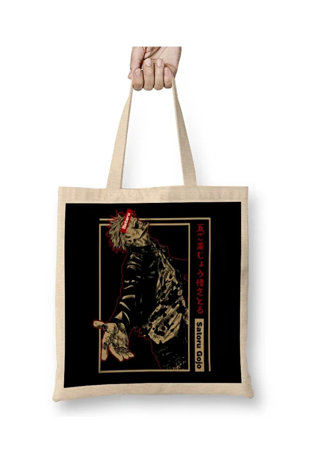 Baskı Dükkanı-Gojo Satoru Sorcerer S Ver Cloth Bag Long Handle 1