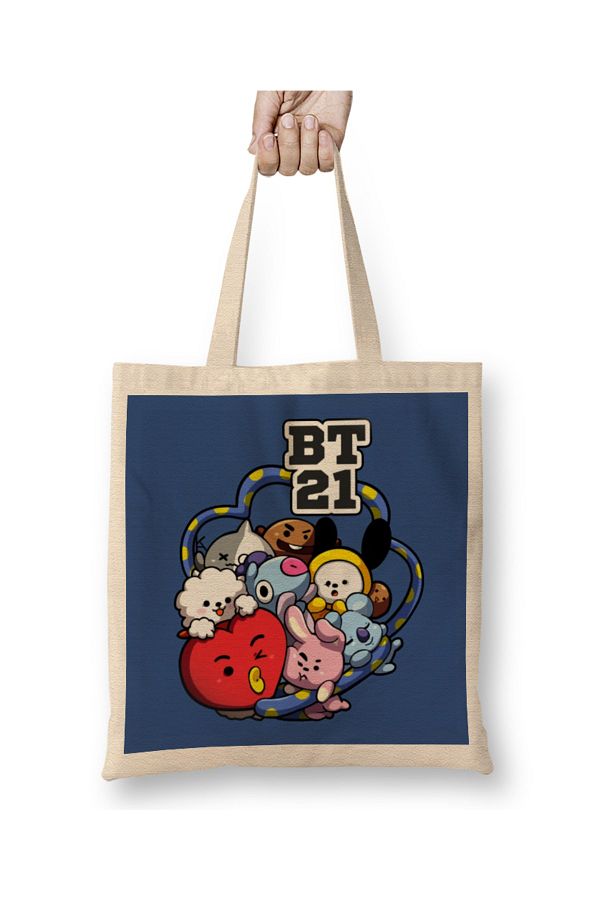 Humuts-Bts BT21 Hug Tote Bag Long Handle 1