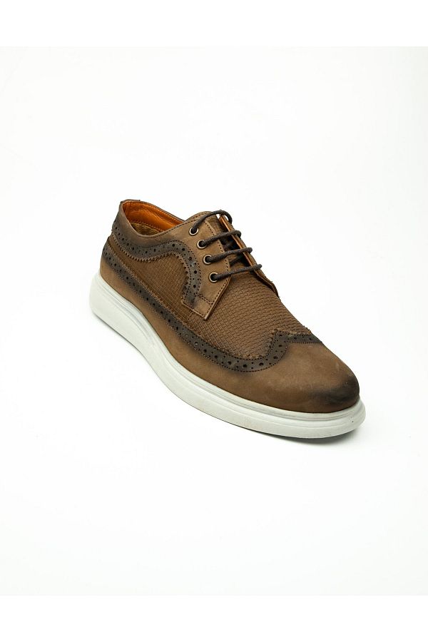 Nobel-1062 Tan Nubuck Leather Men's Casual Shoes 1