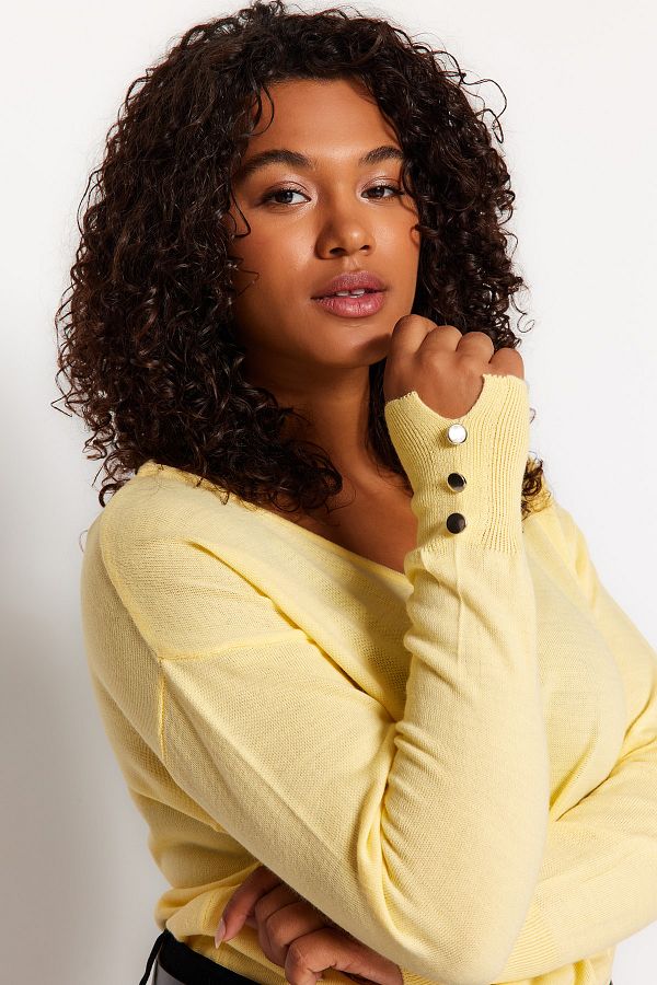 Light yellow sweater womens hot sale