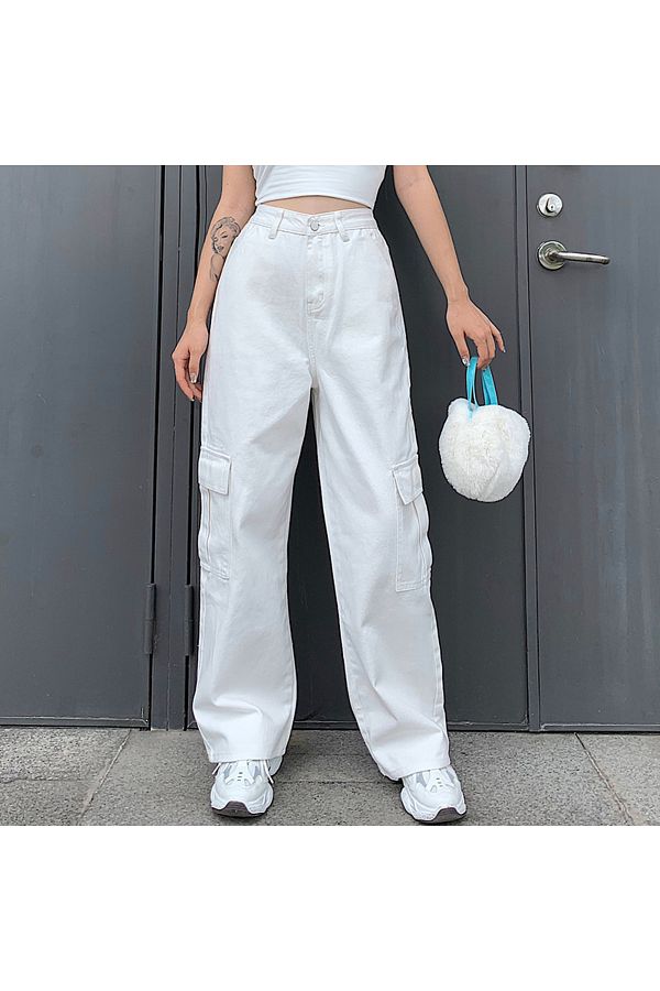 Topshop black cargo trousers on sale