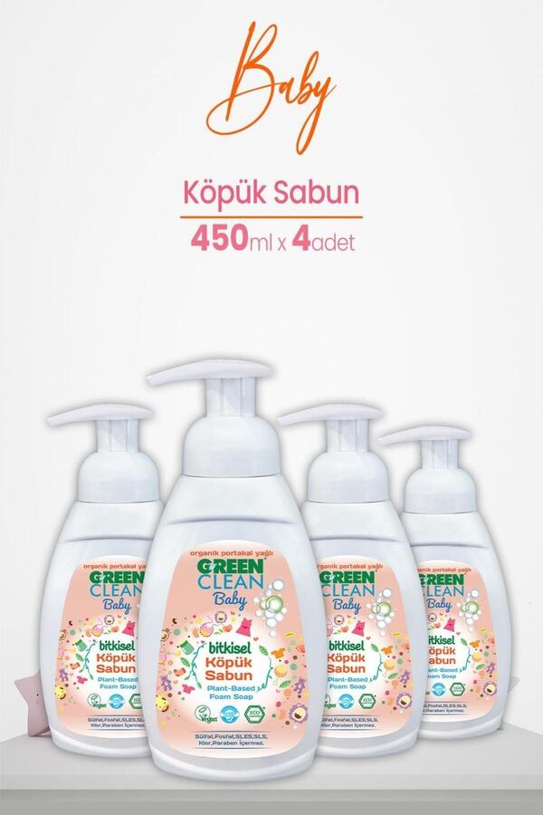 Green Clean Baby Köpük Sabun Portakal Yağlı 450 ml x 4 Adet