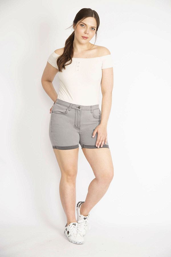 Grey skinny shorts hot sale