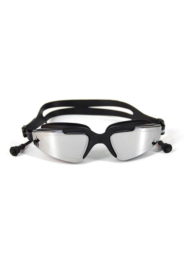 BERMUDA Black Silicone Surfing Swimming Goggles with UV Protection and Headphones Trendyol