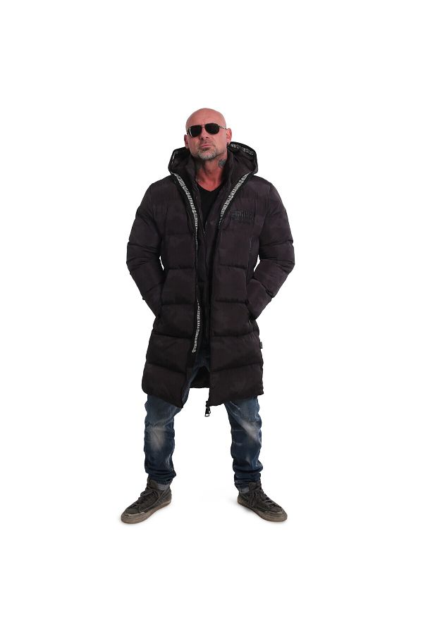 YAKUZA Trackz 2pad Winter Jacket Coat Camouflage Patterned Black Men s Hooded Double Zipper Parka Trendyol