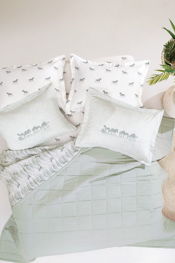 Yataş-Edwin Double Co-Mic Bedspread Set - Sage 1