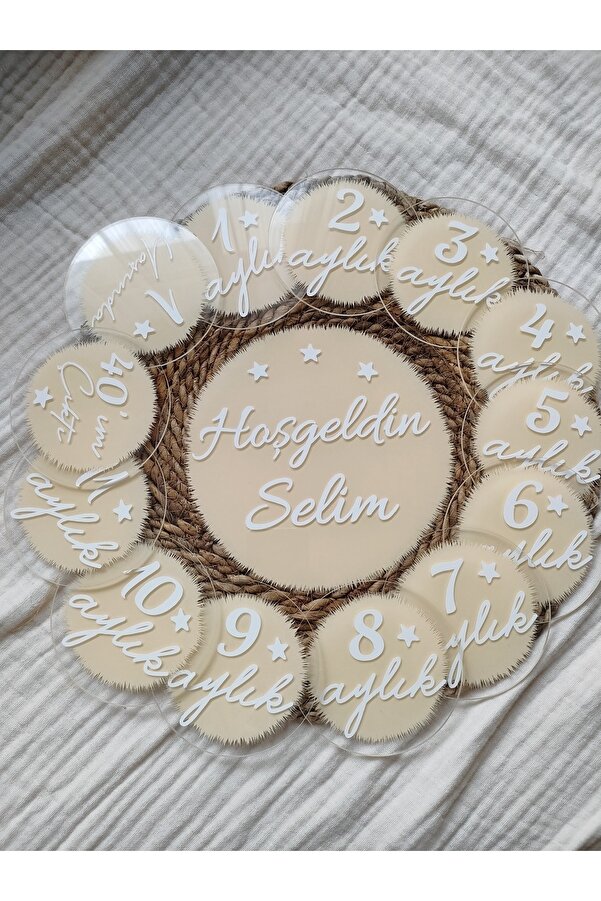 Tinytasarım Bebek Anı Disk / Ay Kartı