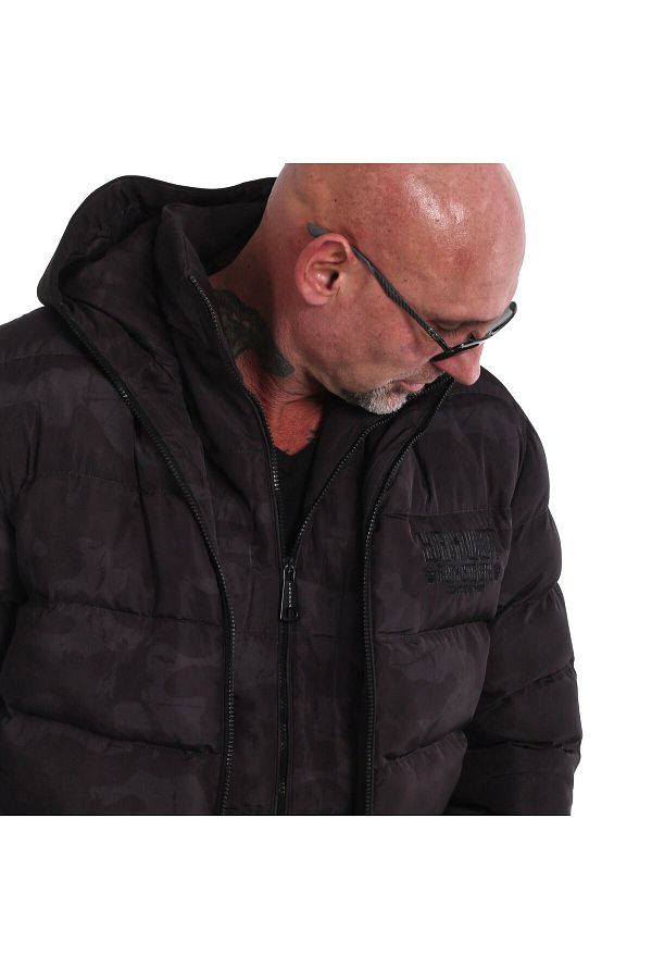 YAKUZA Trackz 2pad Winter Jacket Coat with Camouflage Pattern Black Men s Hooded Double Zipper Winter Coat Trendyol
