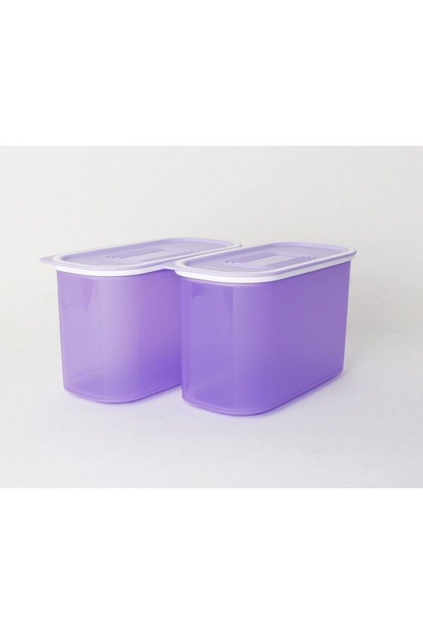 SDCV-Lilac Tupperware Quadro set - 2x800ml Cookie storage Container and Hanging spoon Apricot 1