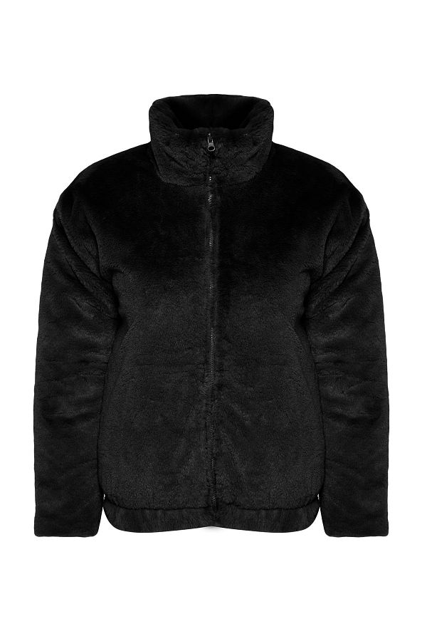 Trendyol Collection Schwarzer Plüschmantel TWOAW24MO00100 - Trendyol