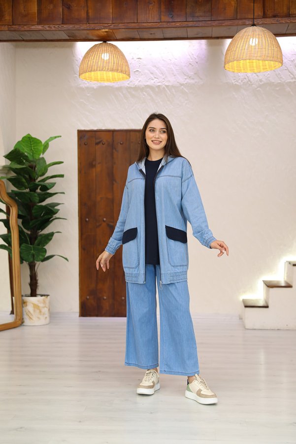 Butik Kardelen Camellia Triple Summer Jeans Set