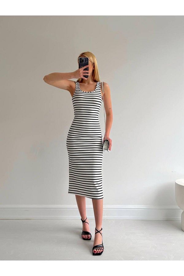 Striped pencil dress deals
