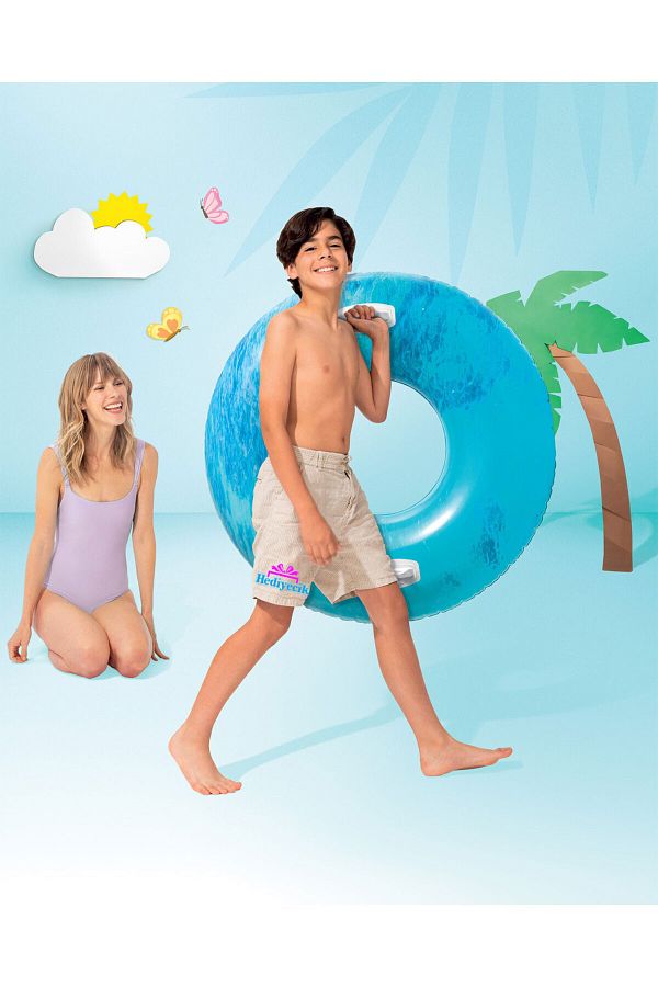 hediyecik-Intex Blue Wave Pattern Adult Bagel with Handle 114 Cm 1