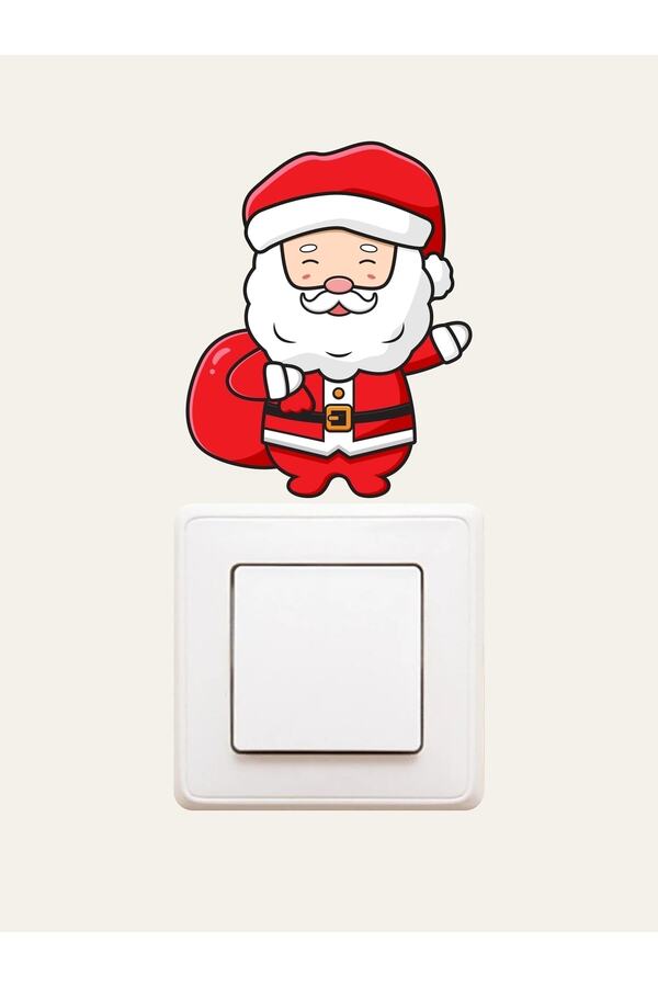LİPYOS Yılbaşı, Noel Baba Sevimli Priz Duvar Sticker