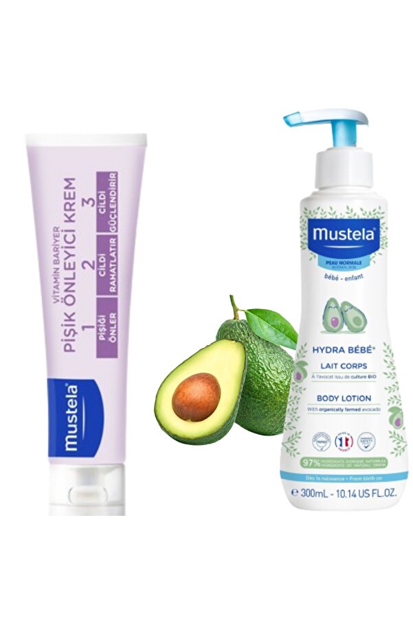 Mustela Hydra Bebe Losyon 300ml ve Mustela 100Ml Pişik kremi Seti