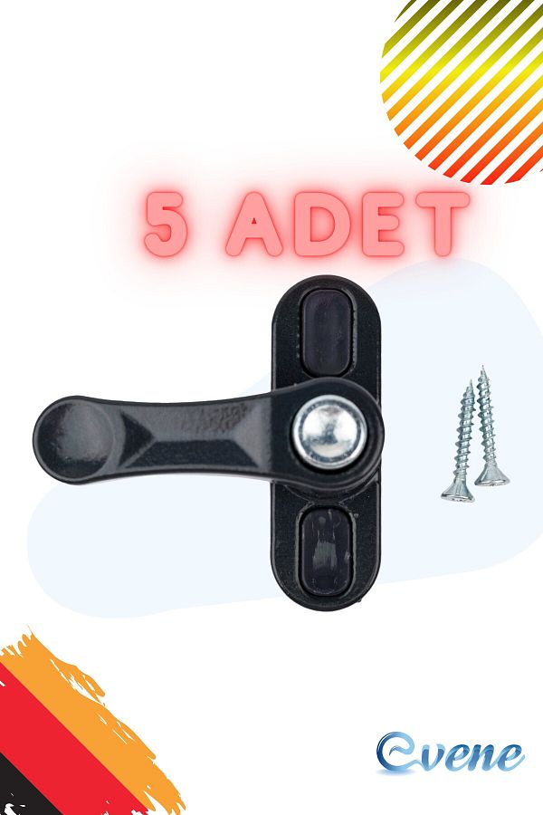 Evene-Pimapen 5 قطع قفل أمان للأبواب والنوافذ باللون الفحمي مع أزرار وفصل 1