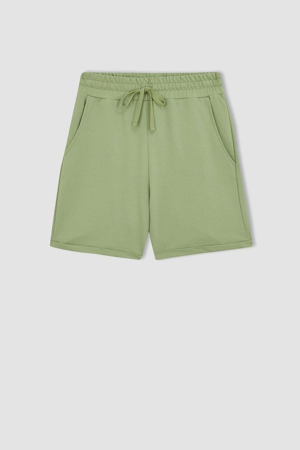 DeFacto-Regular Fit Lace-up Bermuda Shorts U4066az23sm 1