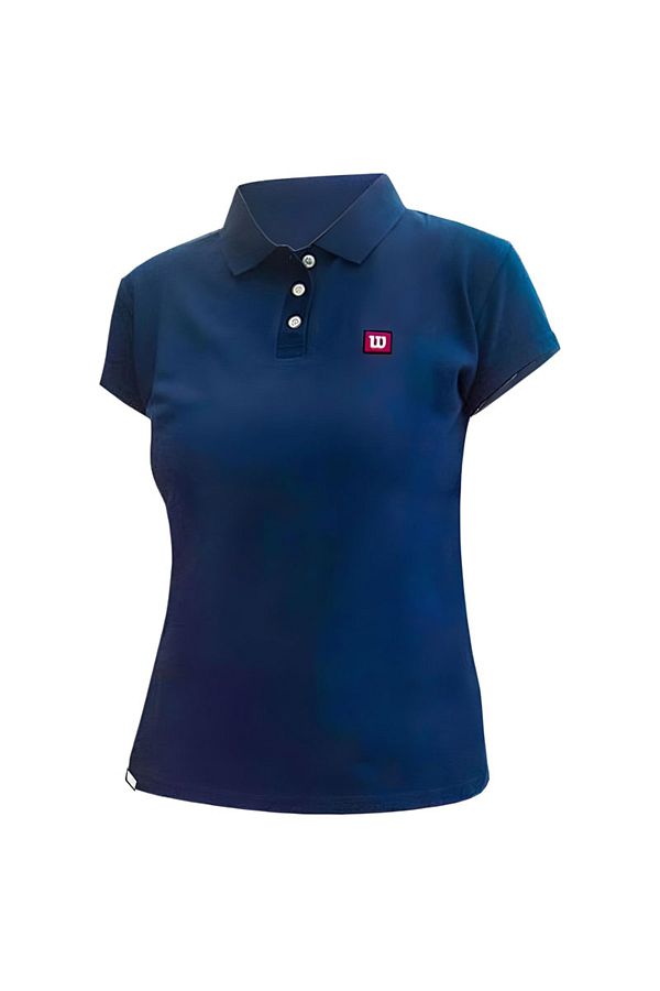 REMS-Wilson Navy Blue Polo Collar Tennis T-Shirt Women 1