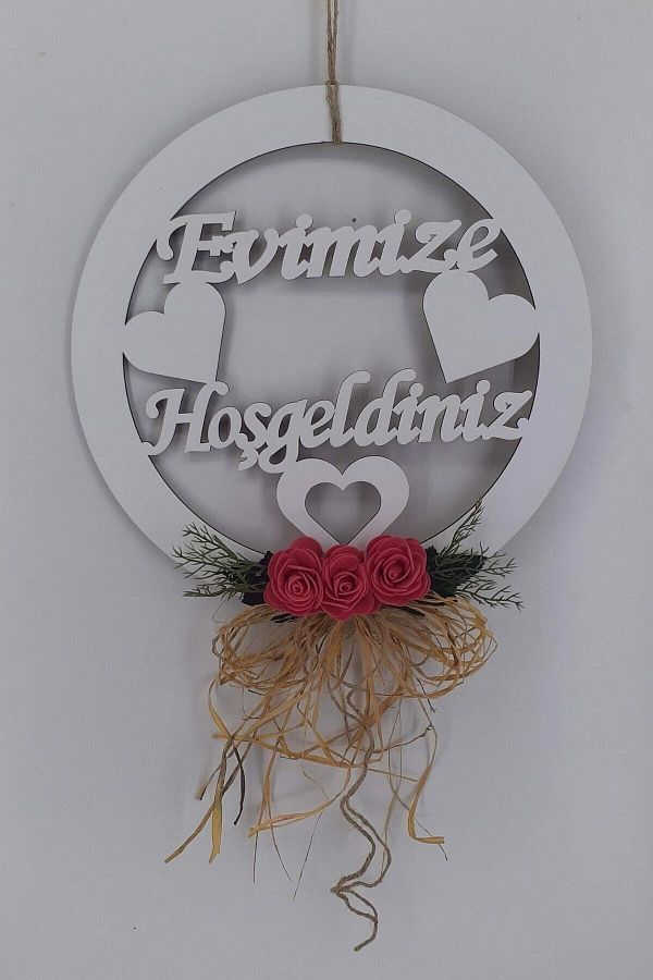 Aker Hediyelik-Welcome to Our Home Wooden Door Ornament 1